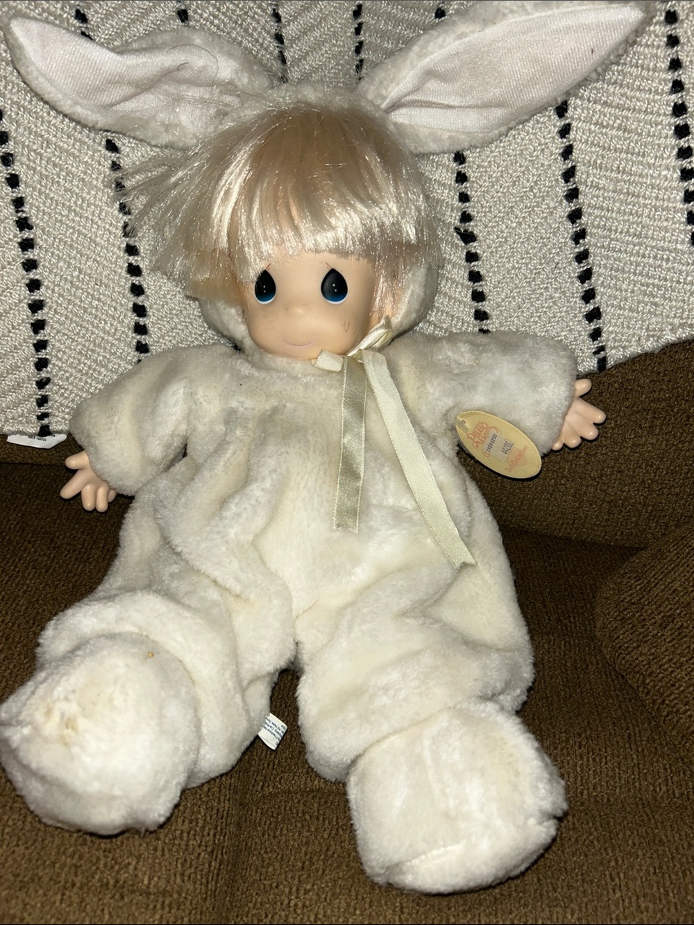 Precious Moments “ Jeremy”Cream Plush Bunny Doll with Blonde Hair